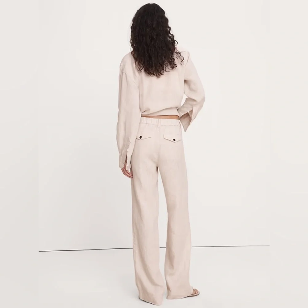 NWT! Banana Republic The Everyday Wide-Leg Pant in Linen- Medium 🩷